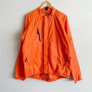 Rlx Polo Sport Men's L Orange Full Zip Windbreaker Nylon Jacket Armpit Vent
